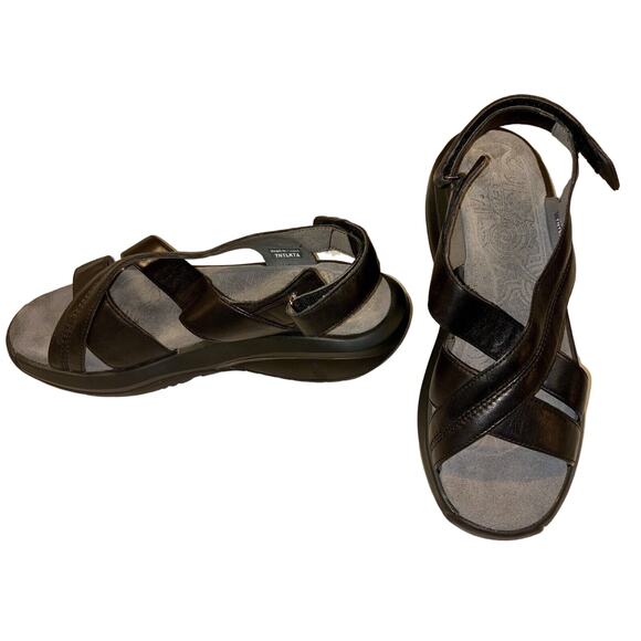 MBT Women's Habari Strappy Leather Sandals Black Size 9 Rocker Toning Open Toe - Picture 2 of 12